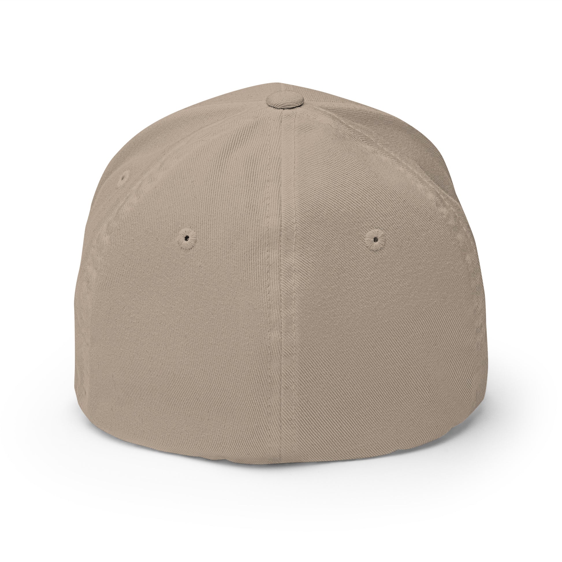 Khaki structured twill cap with embroidery detail, featuring a closed-back design from Boston in Africa Coffee.