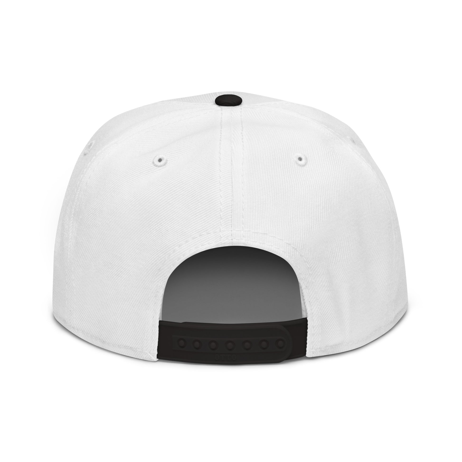 Black and white embroidered snapback hat featuring Boston in Africa Coffee branding, showing the front and back views.